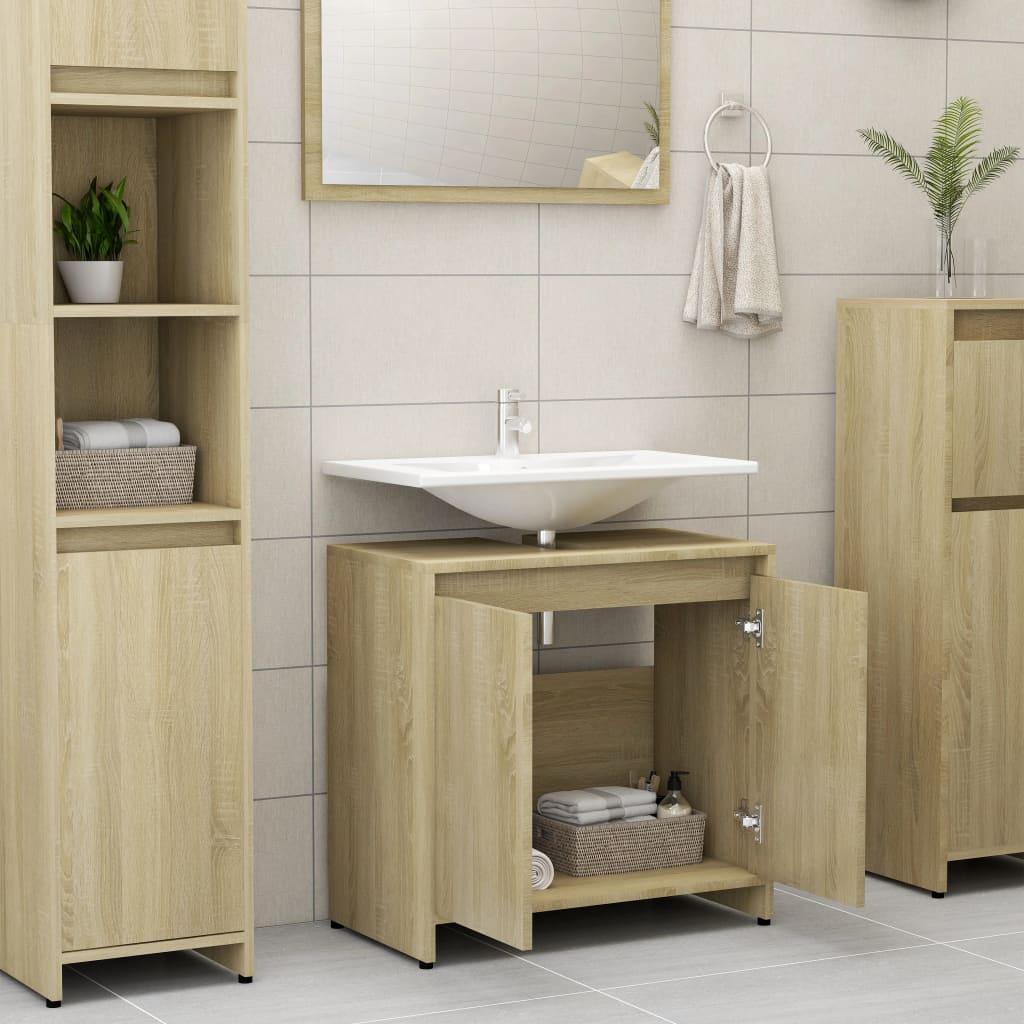 Baderomsskap sonoma eik 60x33x61 cm konstruert tre