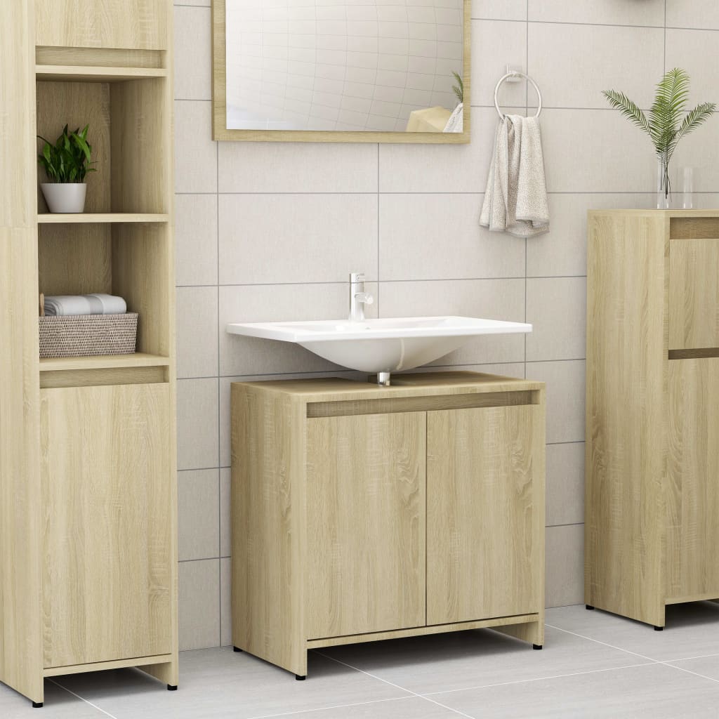 Baderomsskap sonoma eik 60x33x61 cm konstruert tre