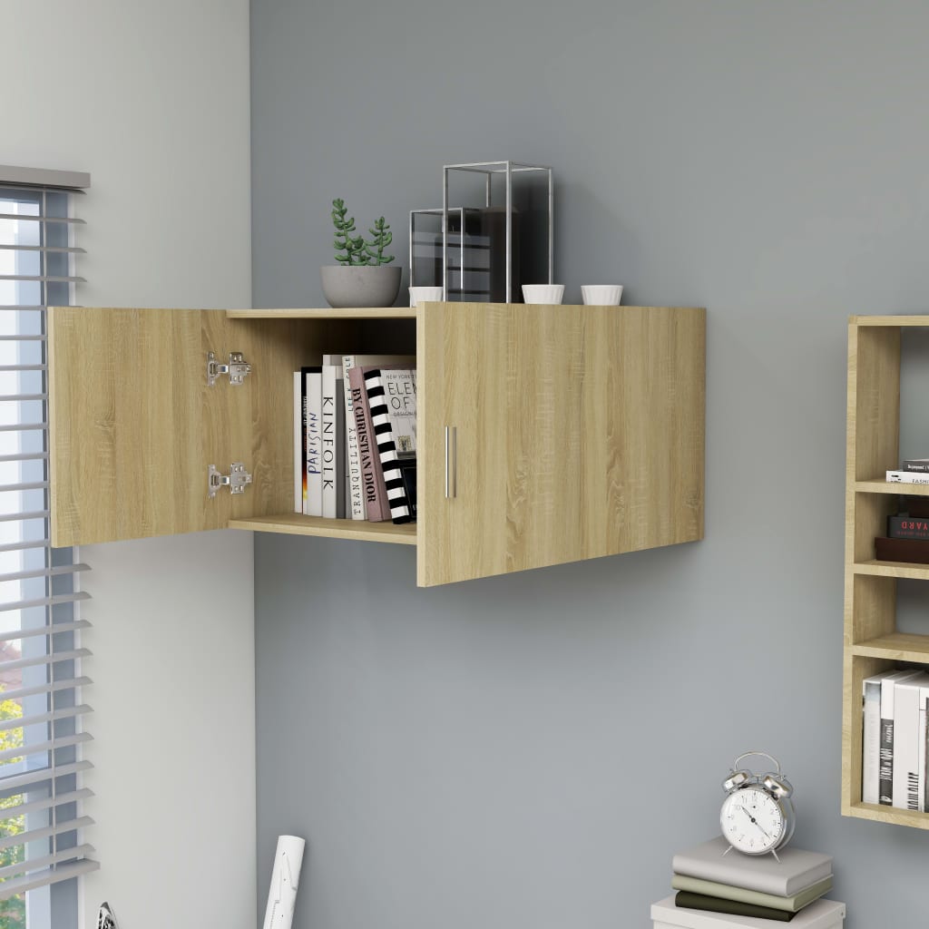 Veggmontert skap sonoma eik 80x39x40 cm konstruert tre