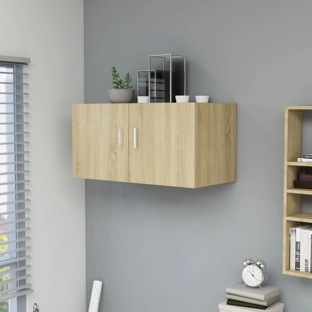 Veggmontert skap sonoma eik 80x39x40 cm konstruert tre