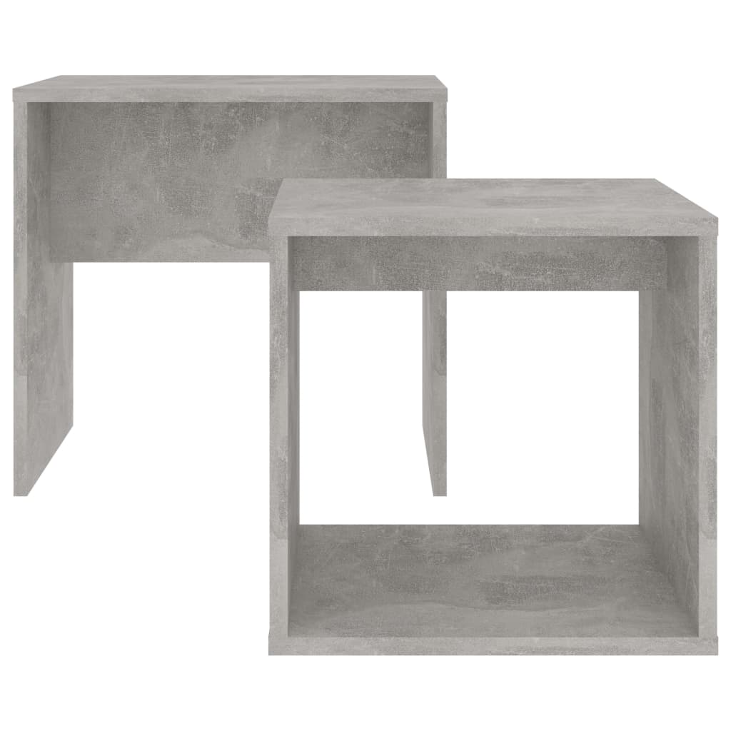 Salongbordsett betonggrå 48x30x45 cm konstruert tre