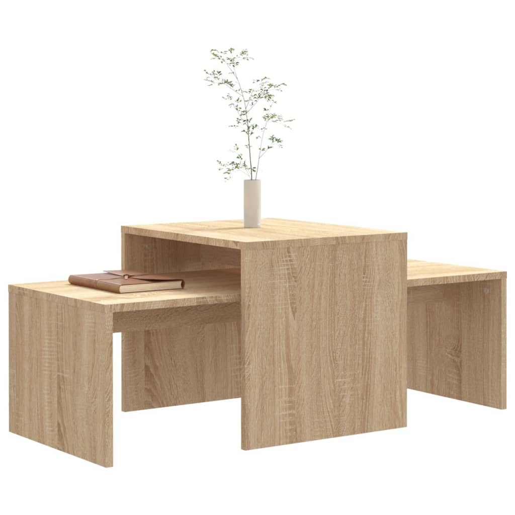 Salongbordsett sonoma eik 100x48x40 cm konstruert tre