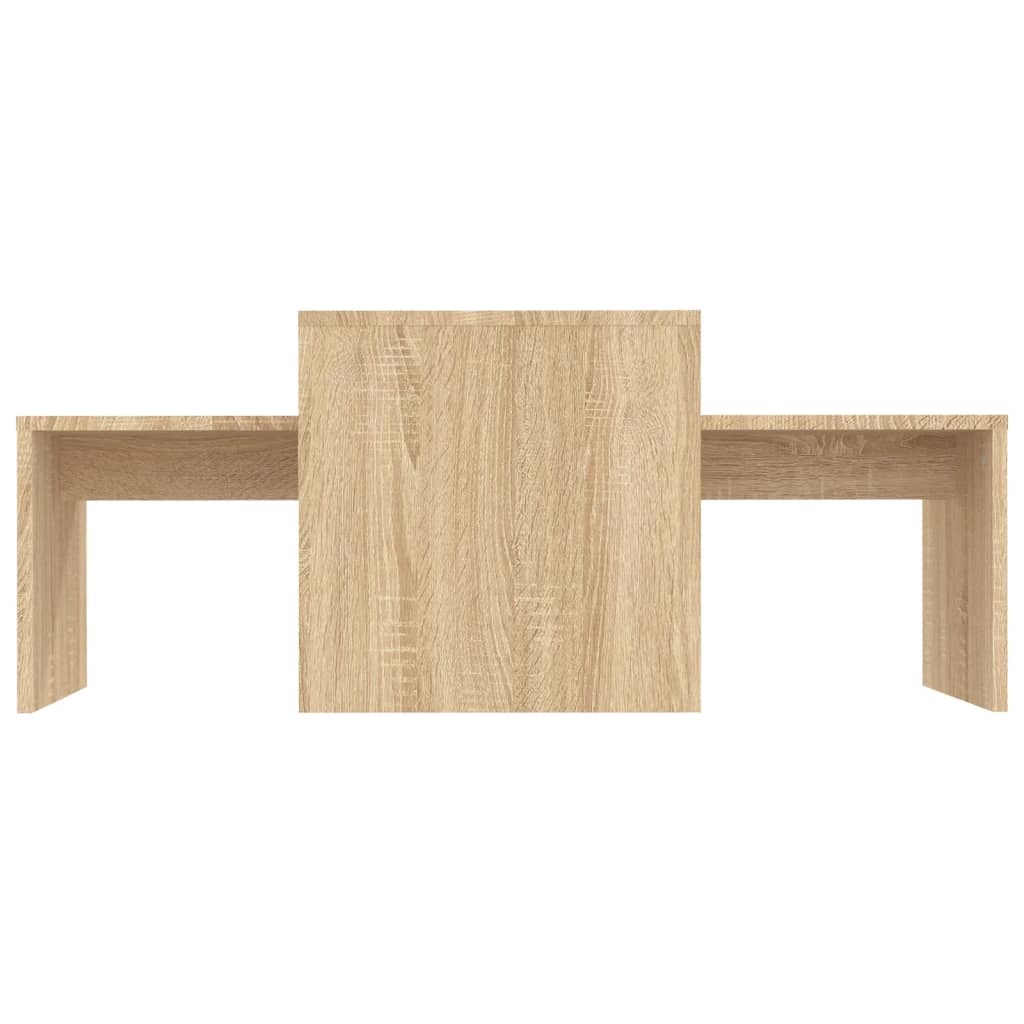 Salongbordsett sonoma eik 100x48x40 cm konstruert tre