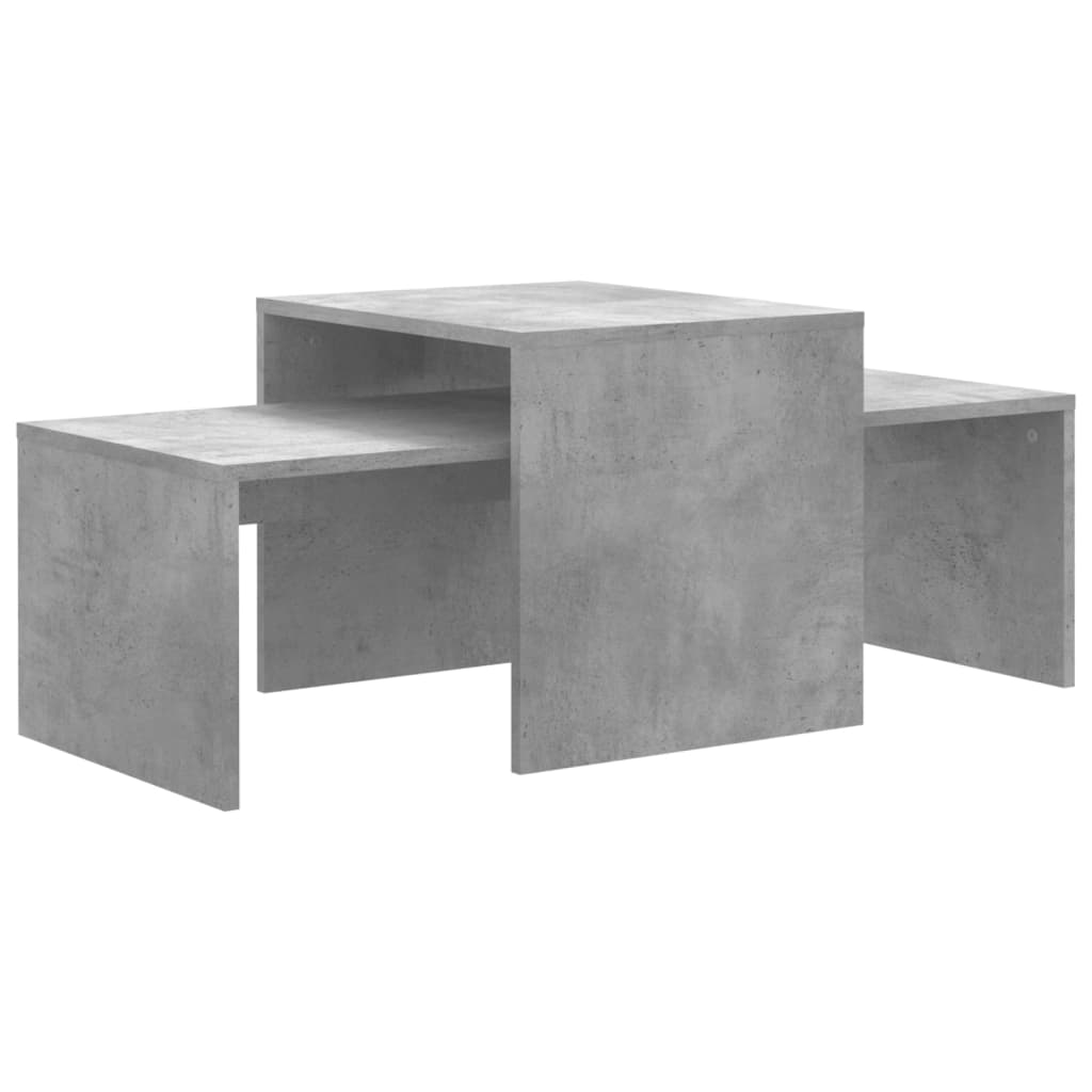Salongbordsett betonggrå 100x48x40 cm konstruert tre