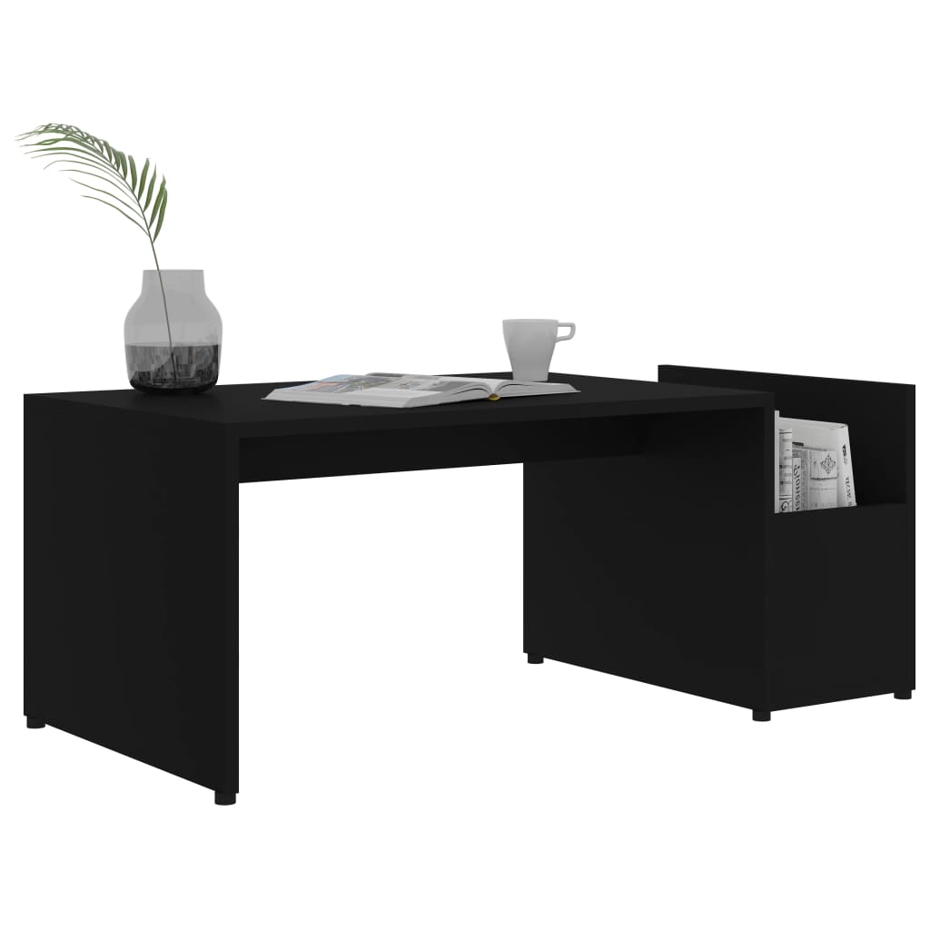 Salongbord svart 90x45x35 cm konstruert tre