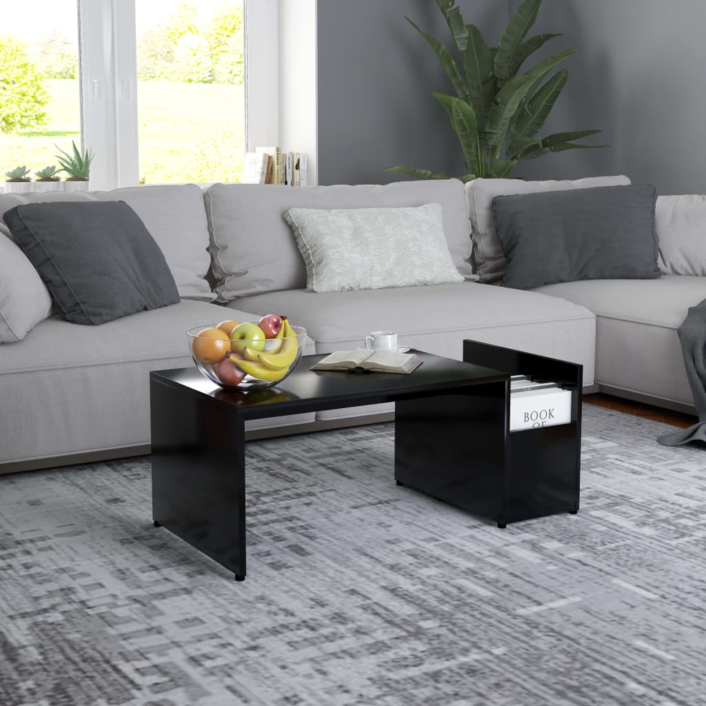 Salongbord svart 90x45x35 cm konstruert tre