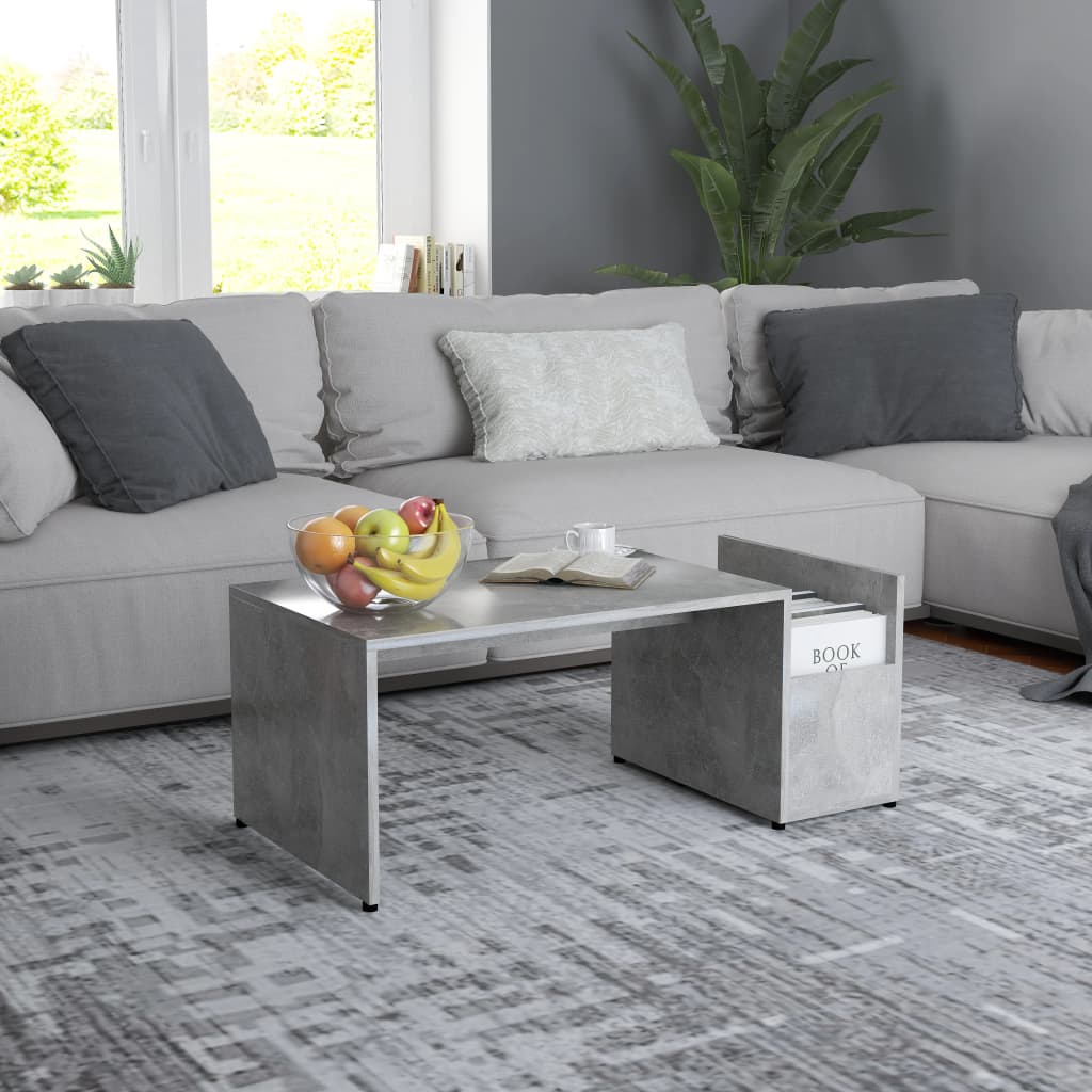Salongbord betonggrå 90x45x35 cm konstruert tre