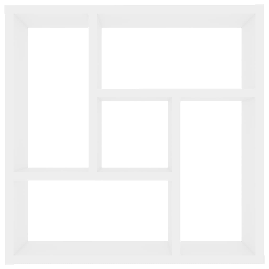 Vegghylle hvit 45x16x45 cm konstruert tre