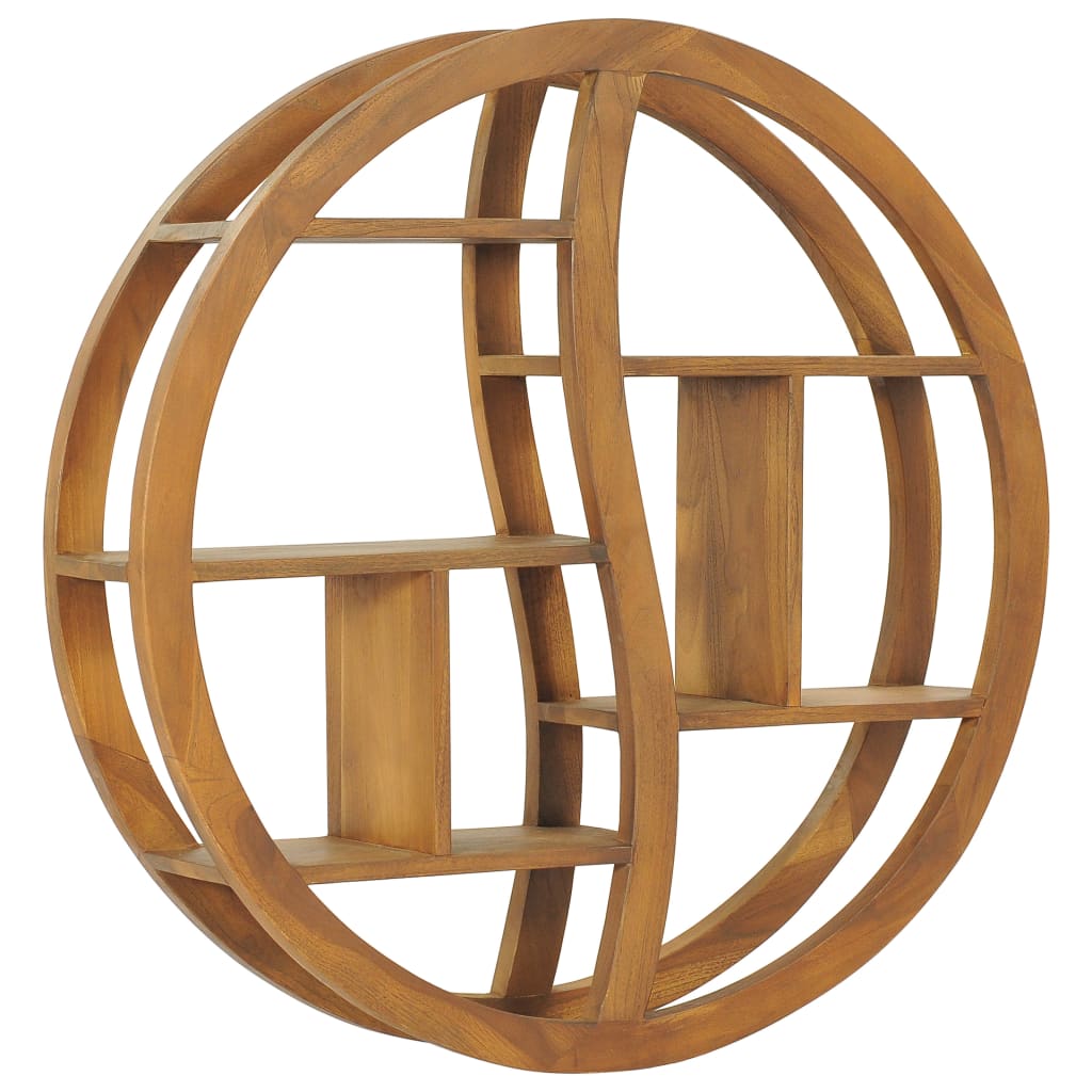 Vegghylle yin og yang 80x17,5x80 cm heltre teak