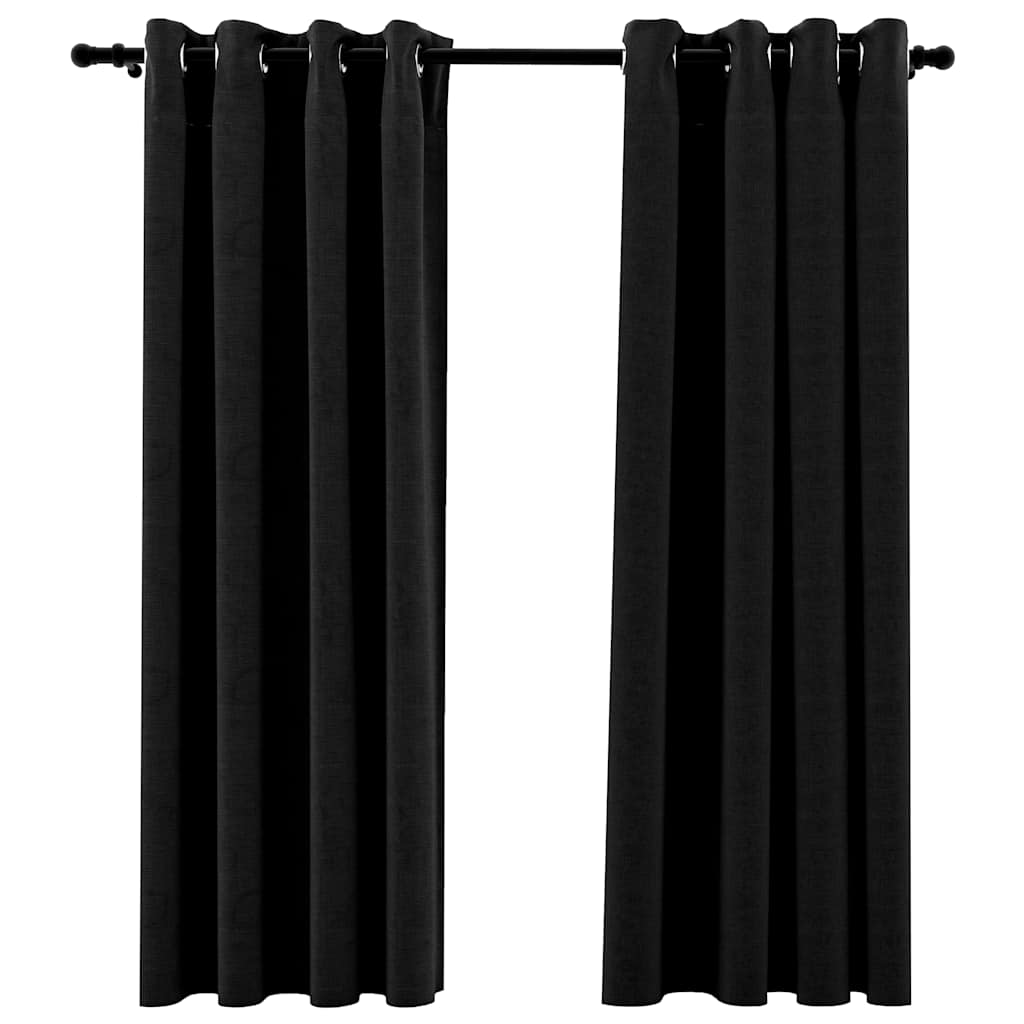 Lystette gardiner 2 stk antrasitt 140x175 cm