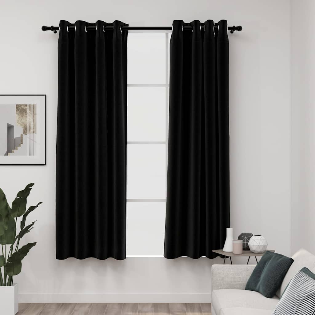 Lystette gardiner 2 stk antrasitt 140x175 cm