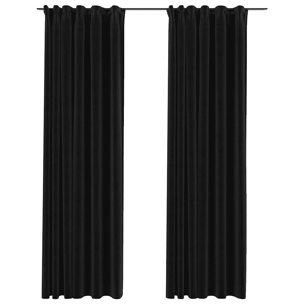 Lystette gardiner kroker lin-design 2 stk antrasitt 140x225 cm