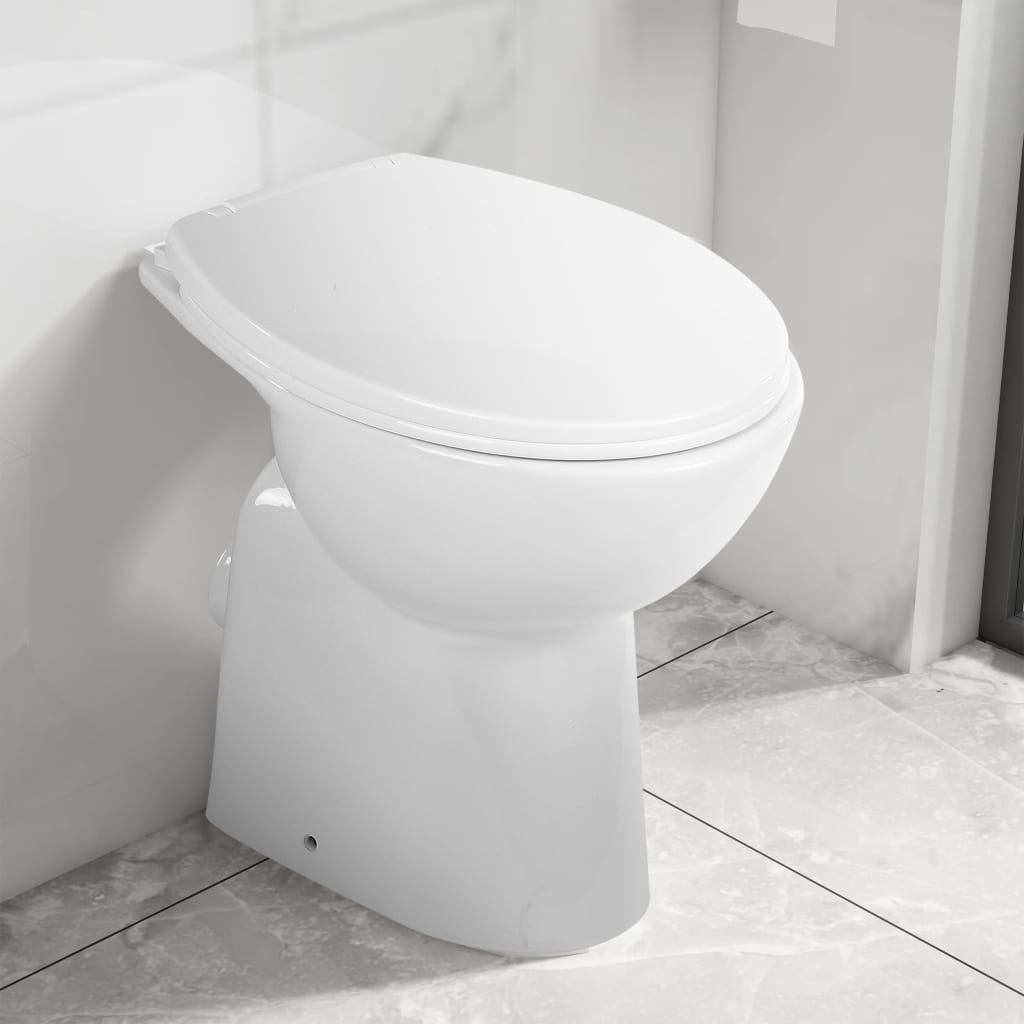 Kantløst toalett 7 cm ekstra høyde Soft Close hvit keramikk