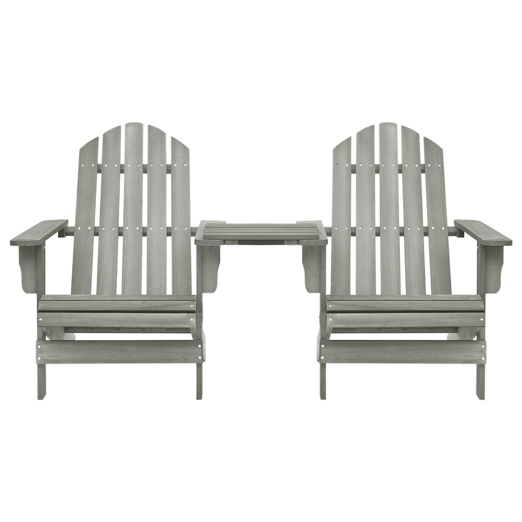 Adirondack hagestoler med tebord heltre gran grå