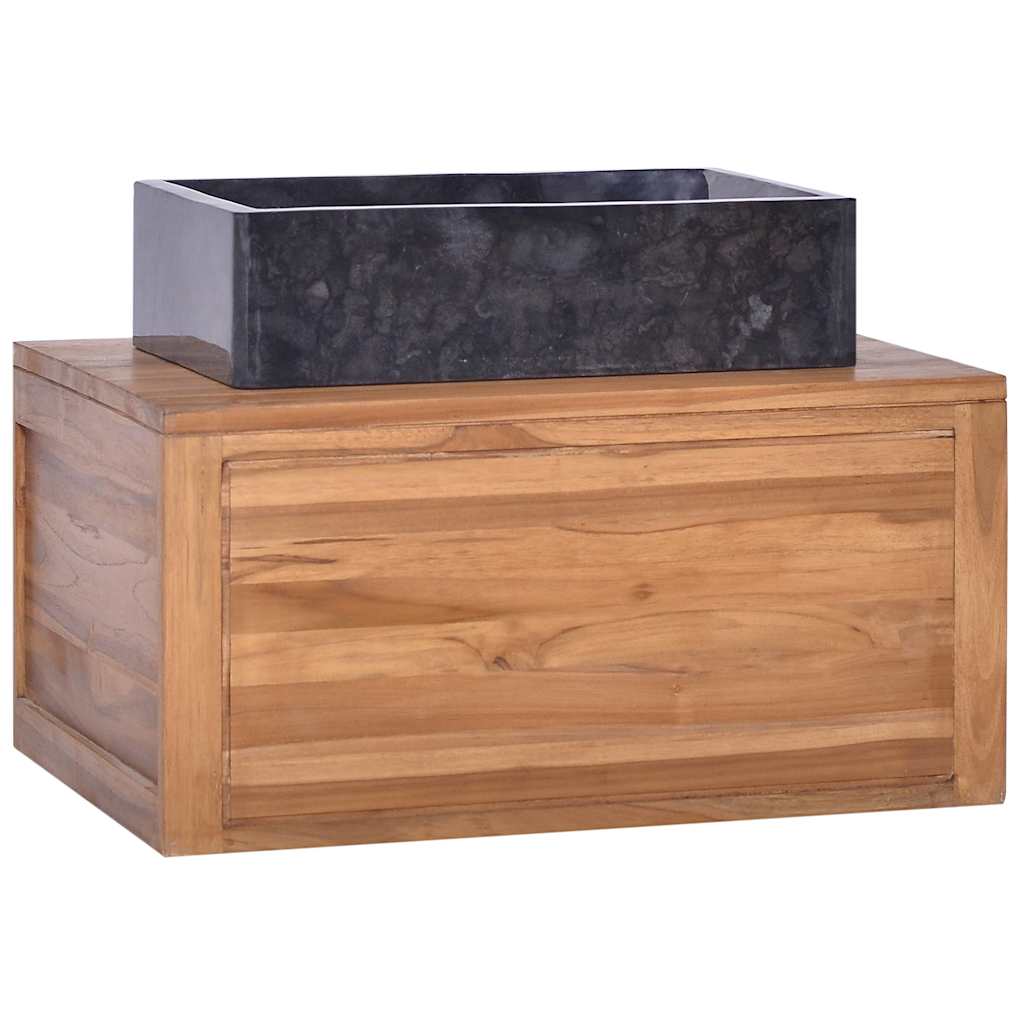 Veggmontert baderomsskap 60x45x30 cm heltre teak