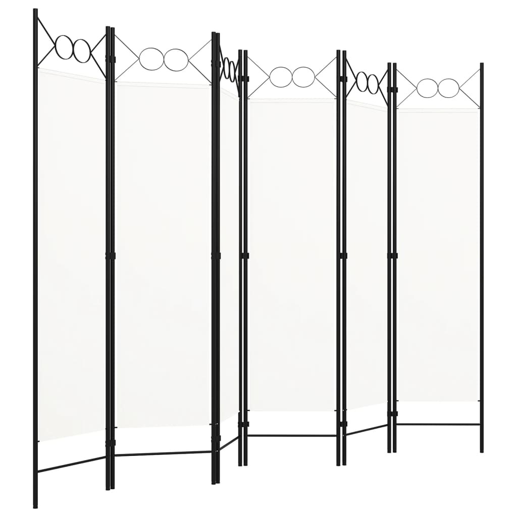 Romdeler med 6 paneler hvit 240x180 cm