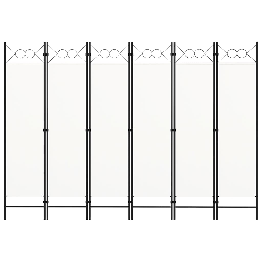 Romdeler med 6 paneler hvit 240x180 cm