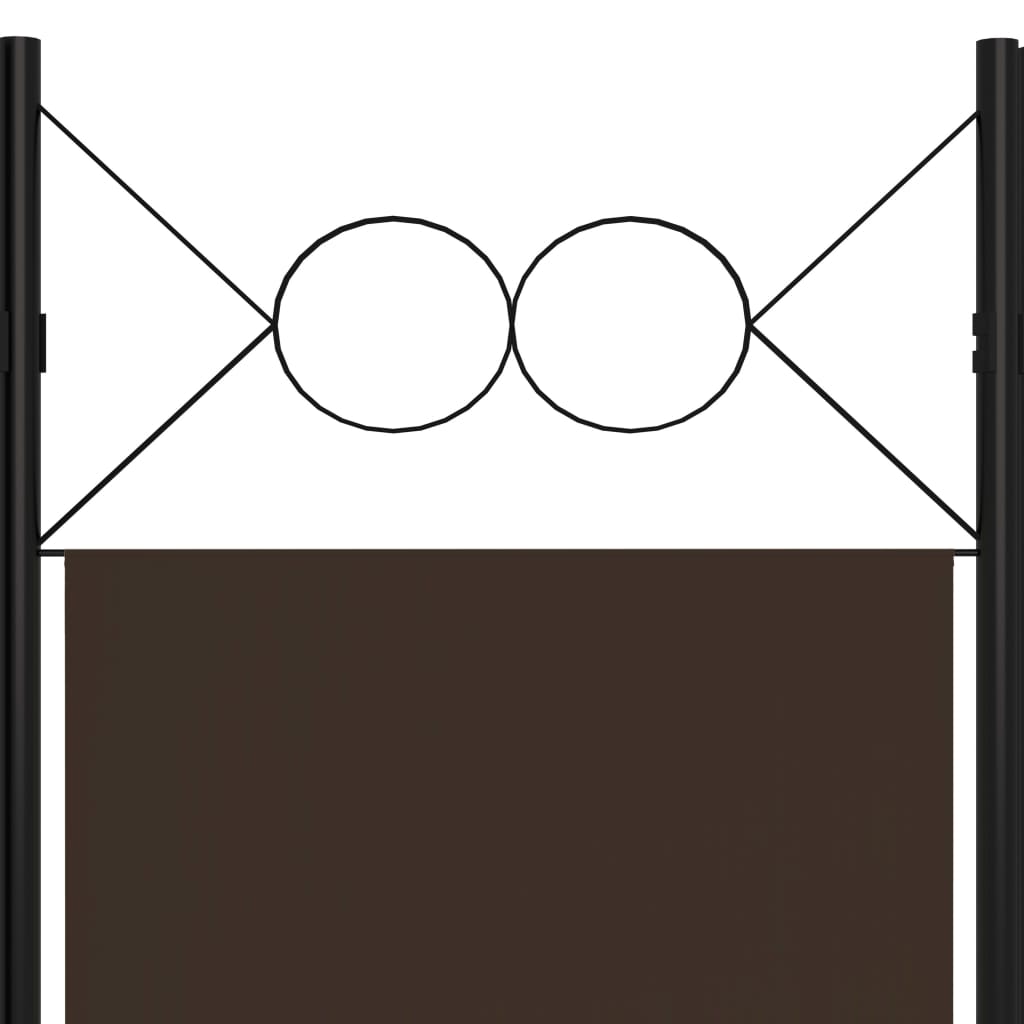 Romdeler med 6 paneler brun 240x180 cm vidaXL