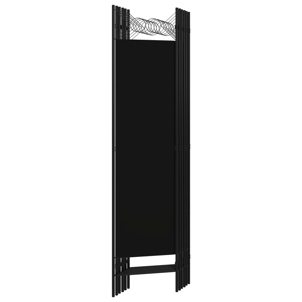 Romdeler med 6 paneler svart 240x180 cm