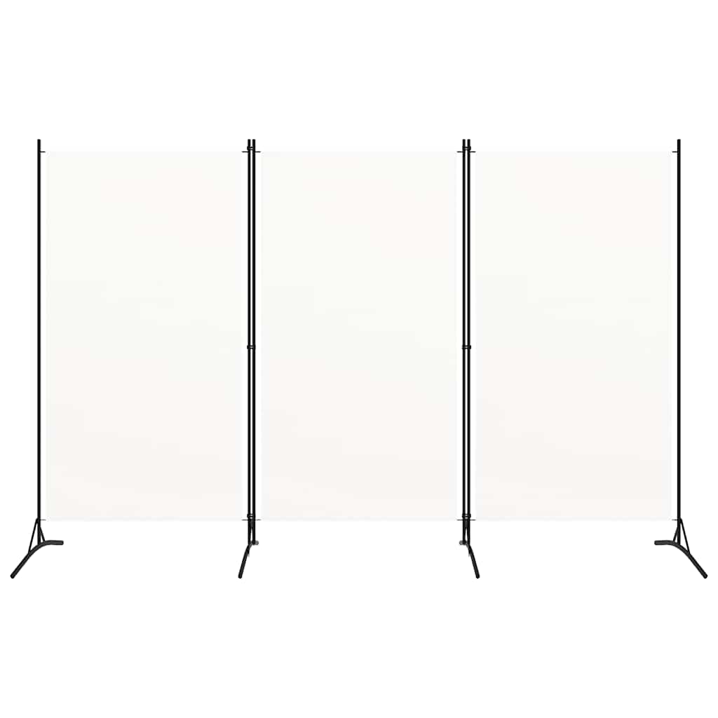 Romdeler 3 paneler hvit 260x180 cm stoff