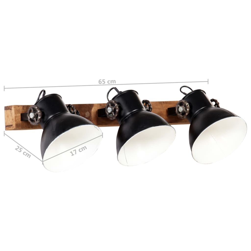 Industriell vegglampe svart 65x25 cm E27