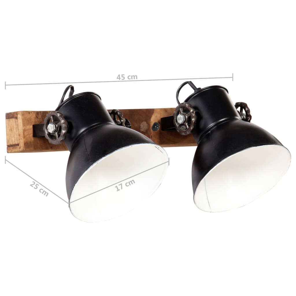 Industriell vegglampe svart 45x25 cm E27