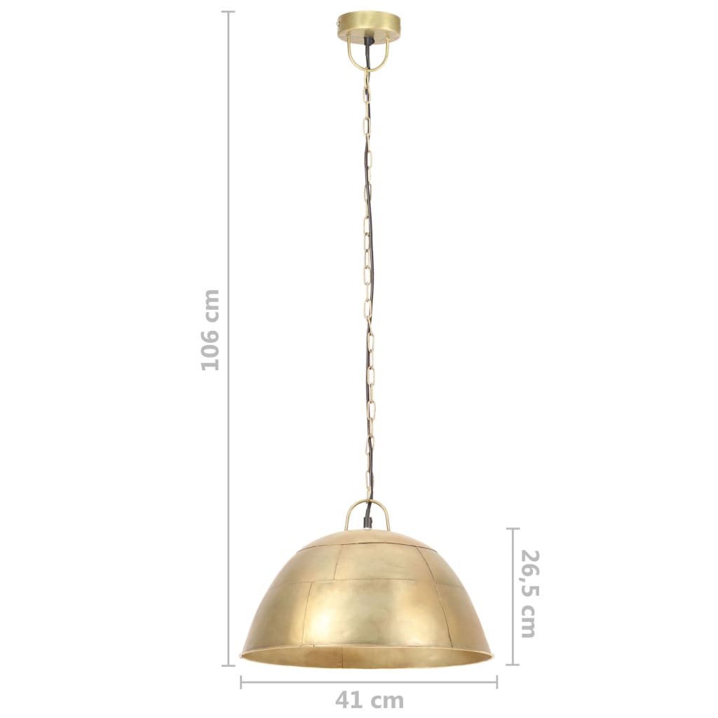 Industriell vintage hengelampe 25 W messing rund 41 cm E27