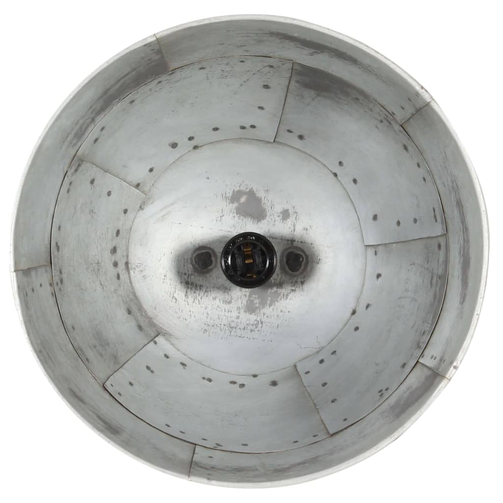Industriell vintage hengelampe 25 W sølv rund 31 cm E27
