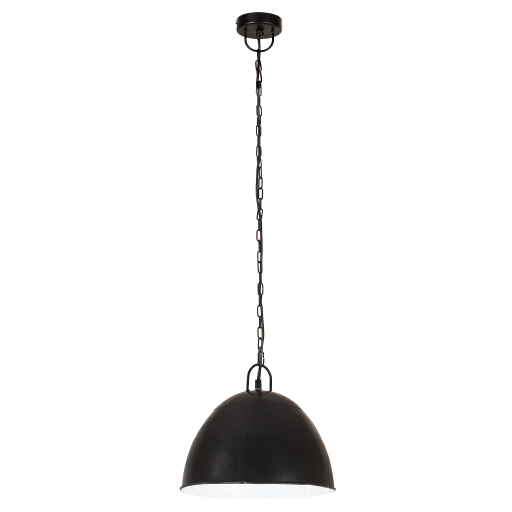 Industriell vintage hengelampe 25 W svart rund 31 cm E27