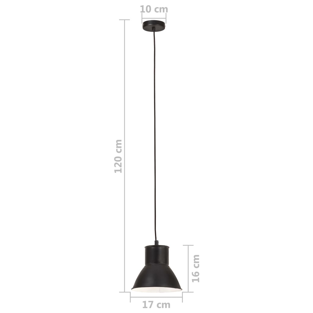 Hengelampe 25 W svart rund 17 cm E27