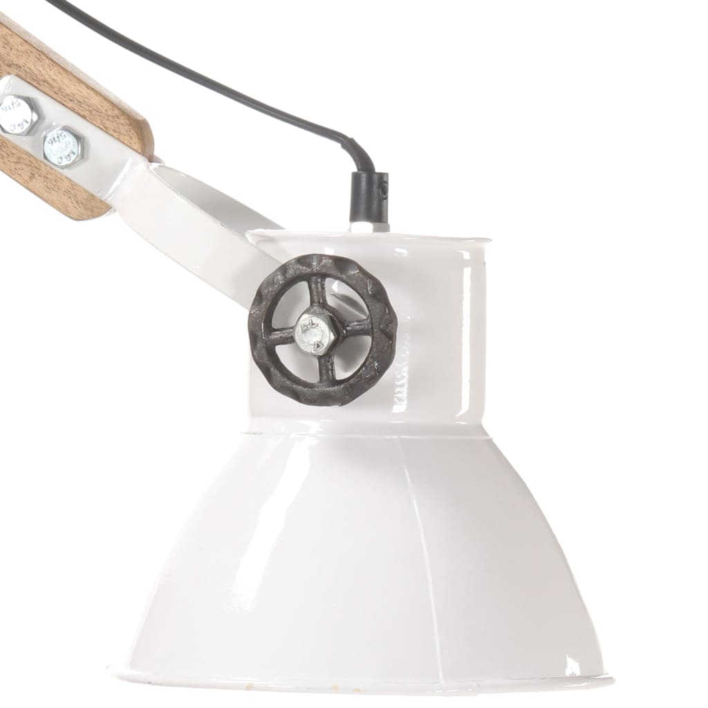 Vegglampe i industriell stil hvit rund E27