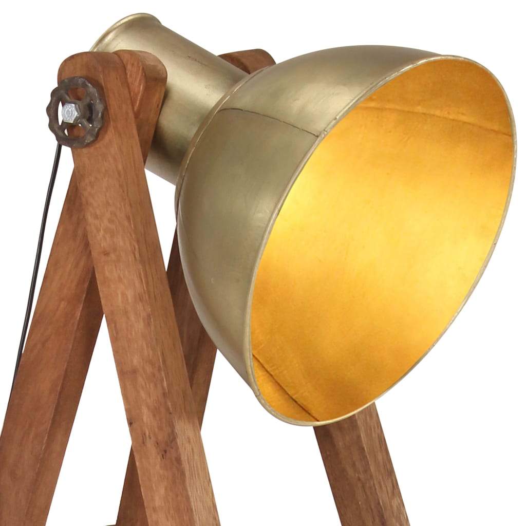Gulvlampe messing E27 heltre mango