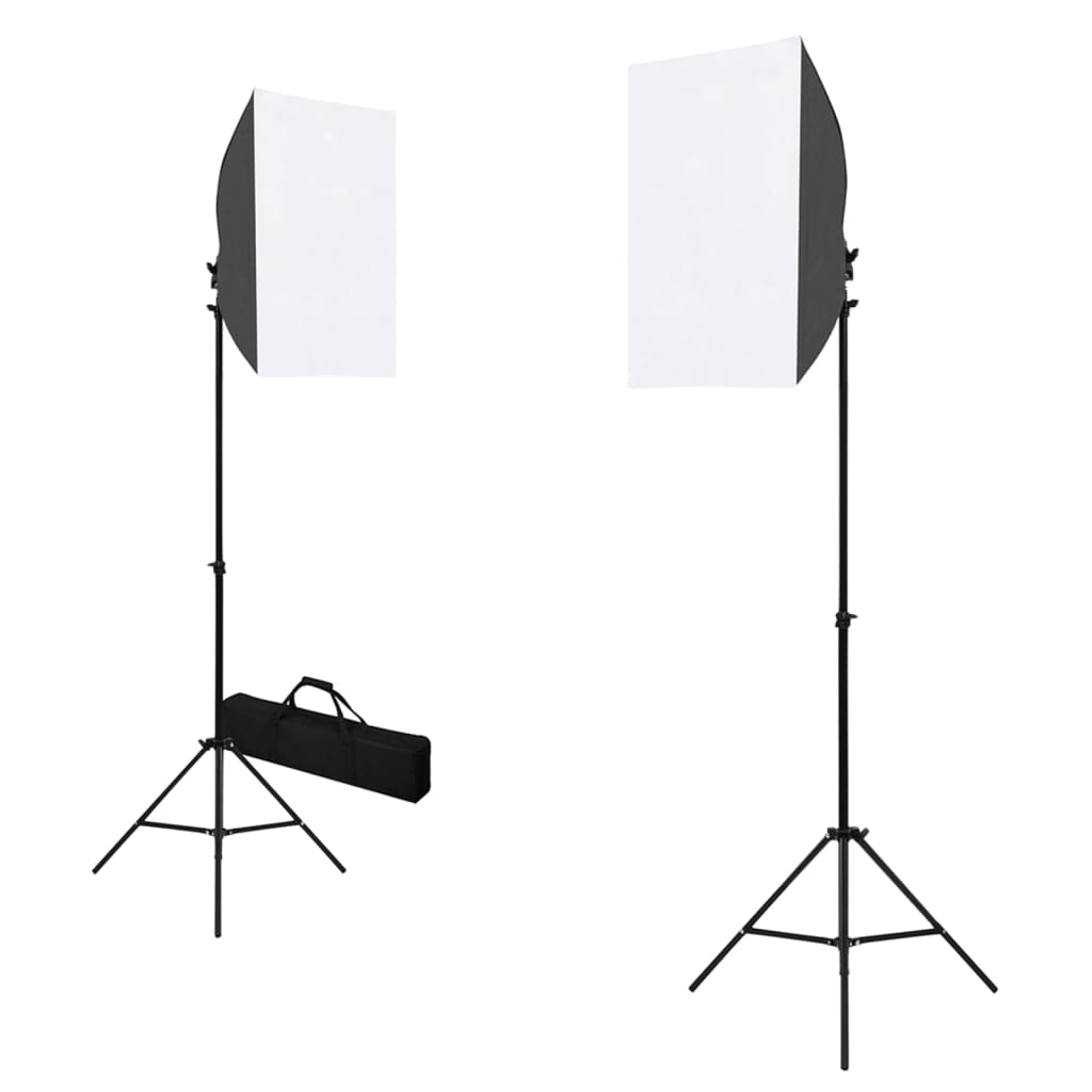 Fotostudiosett med softbokslys og bakgrunn