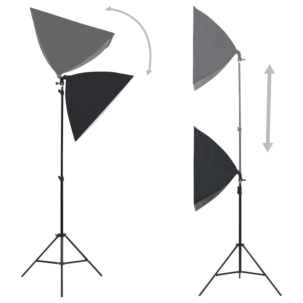 Fotostudiosett med softbokslys og bakgrunn
