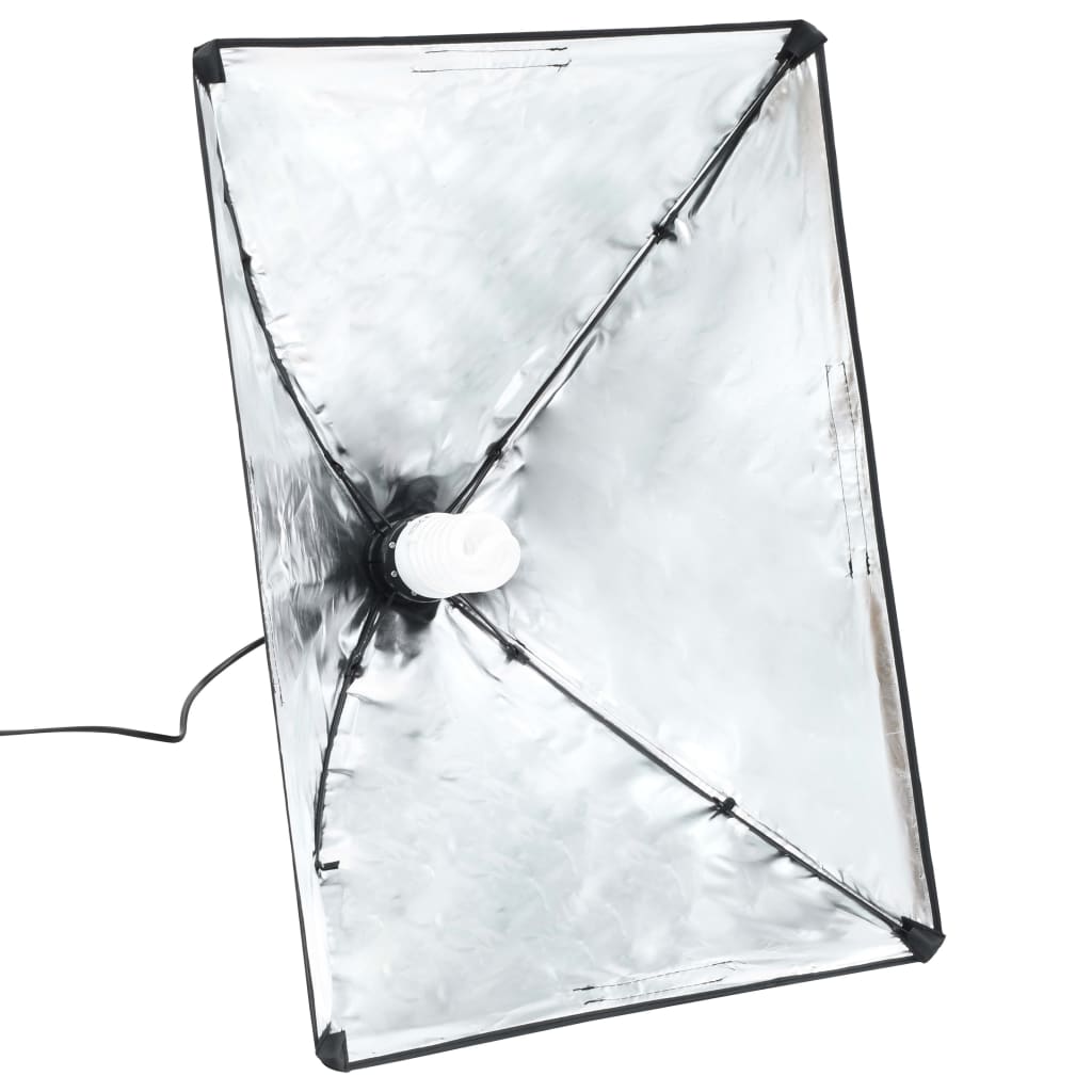 Fotostudiosett med softbokslys og bakgrunn