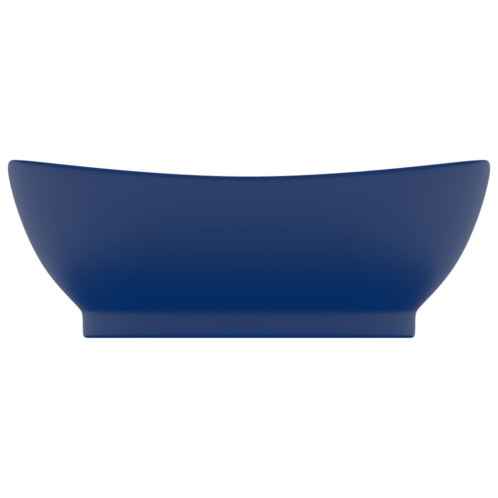 Luksuriøs servant overløp oval matt mørkeblå 58,5x39cm keramisk