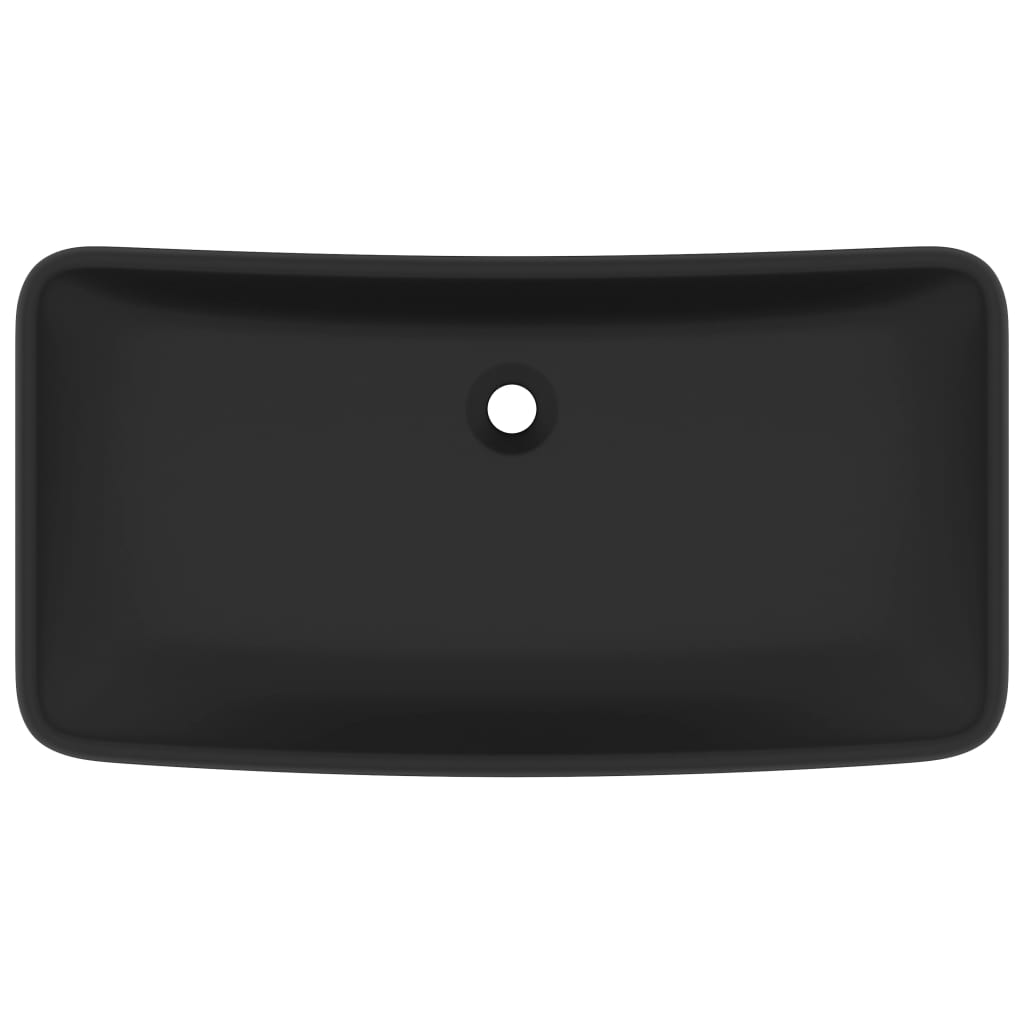 Luksuriøs servant firkantet matt svart 71x38 cm keramikk