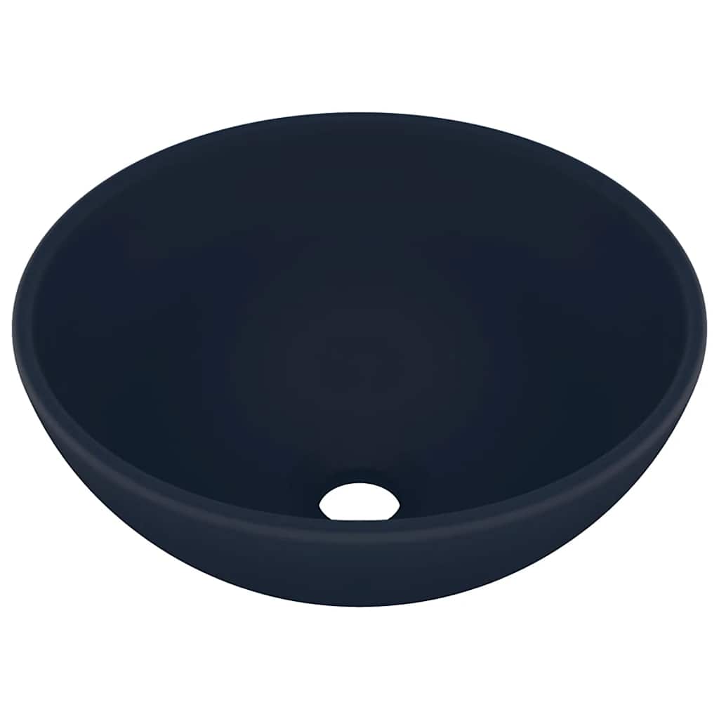 Luksuriøs servant rund matt mørkeblå 32,5x14 cm keramisk