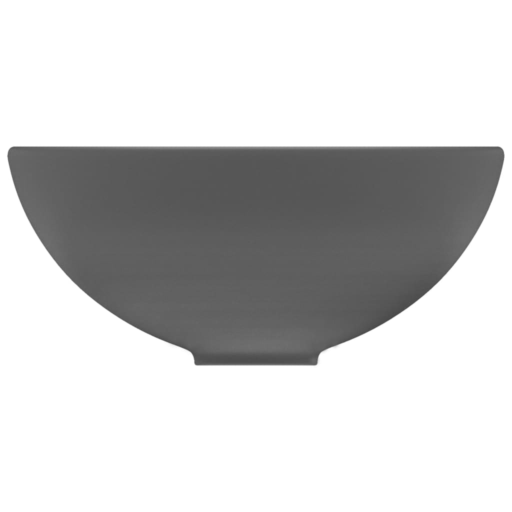 Luksuriøs servant rund matt mørkegrå 32,5x14 cm keramisk