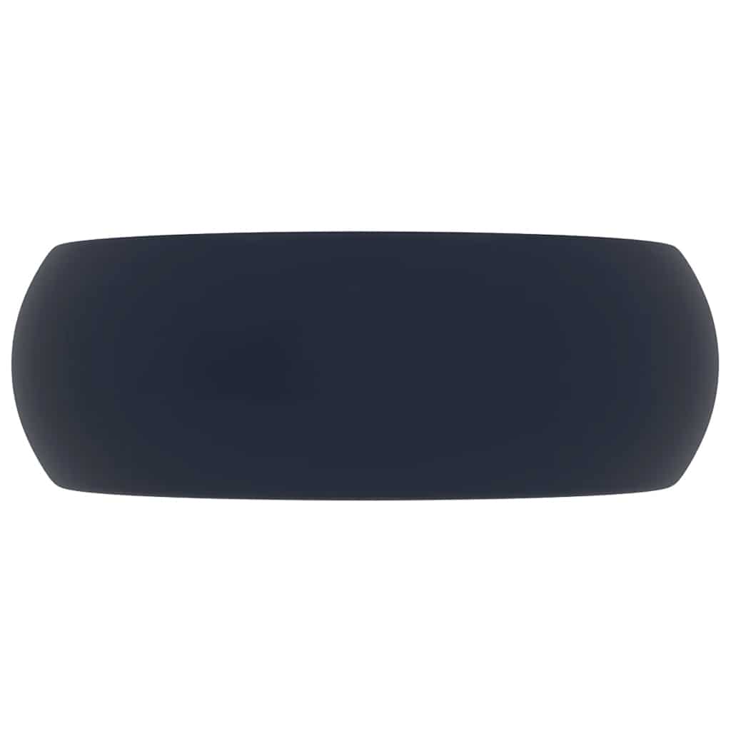 Luksuriøs servant rund matt mørkeblå 40x15 cm keramisk