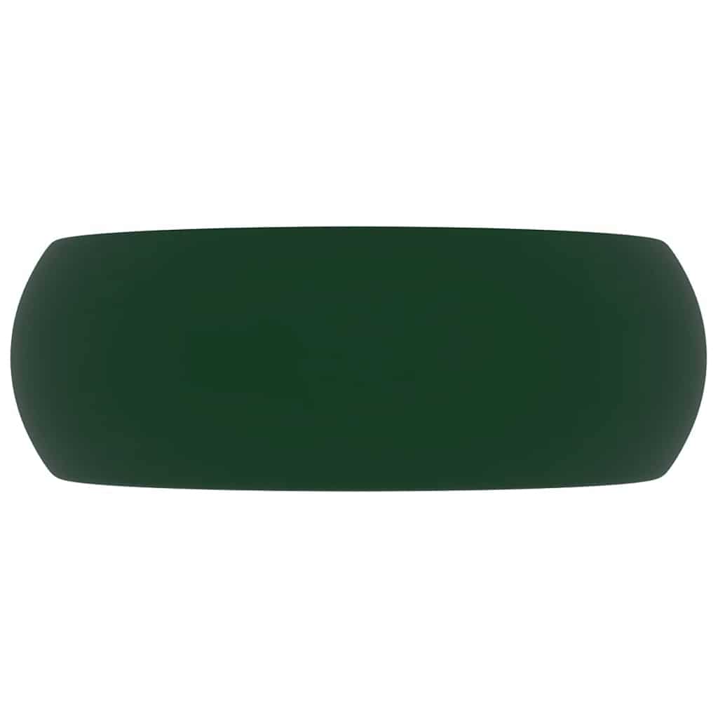 Luksuriøs servant rund matt mørkegrønn 40x15 cm keramisk