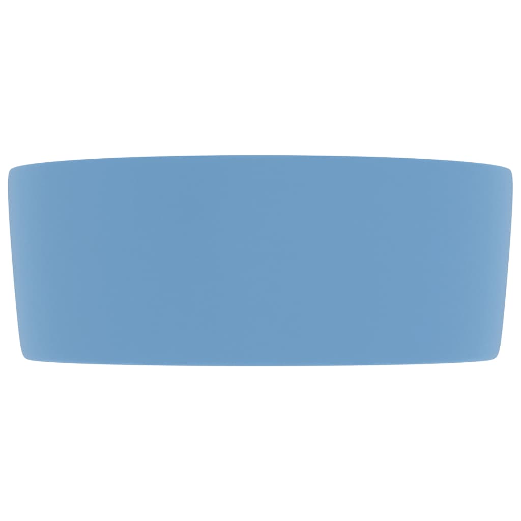 Luksuriøs servant rund matt lyseblå 40x15 cm keramisk