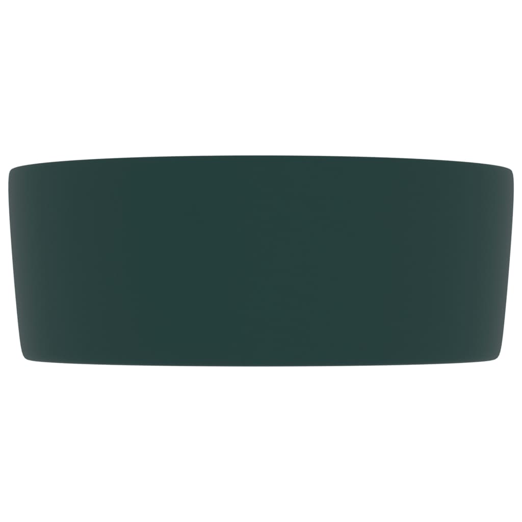 Luksuriøs servant rund matt mørkegrønn 40x15 cm keramisk