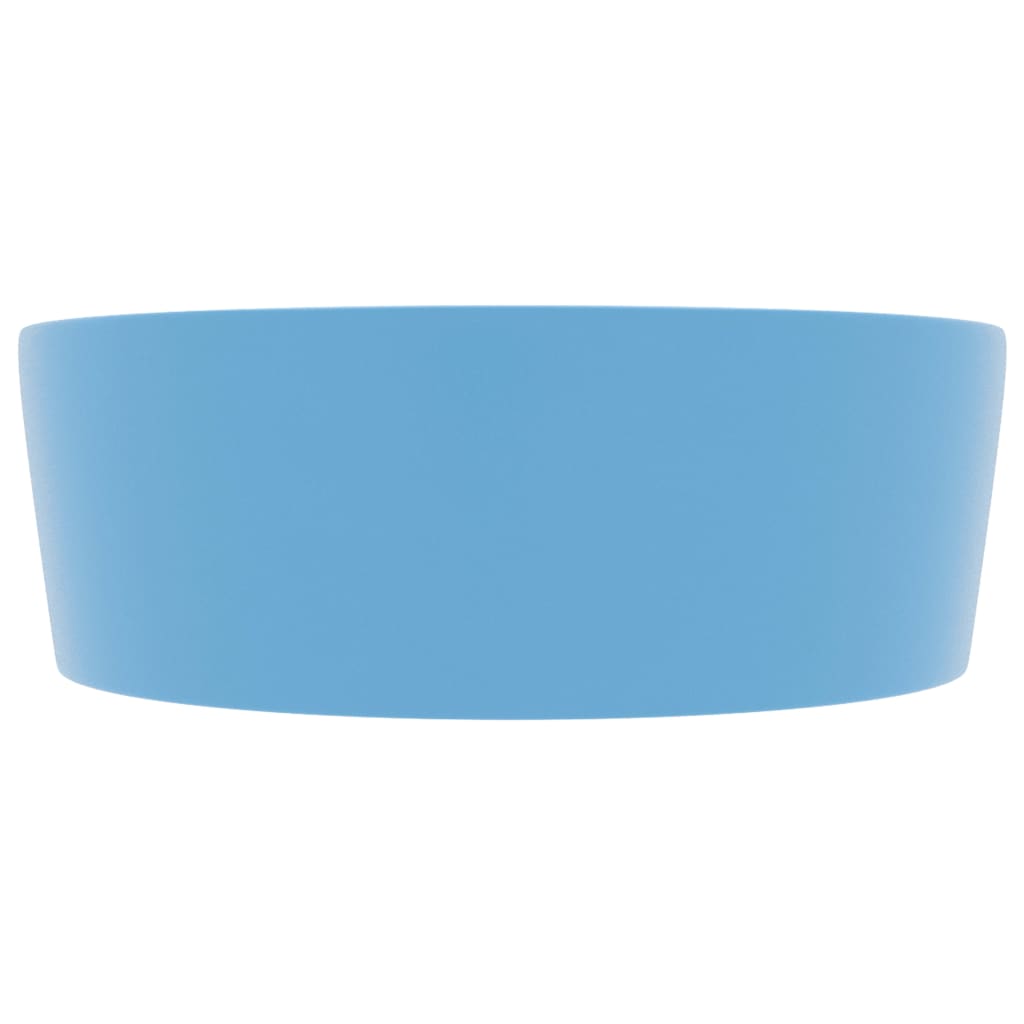 Luksuriøs servant med overløp matt lyseblå 36x13 cm keramisk