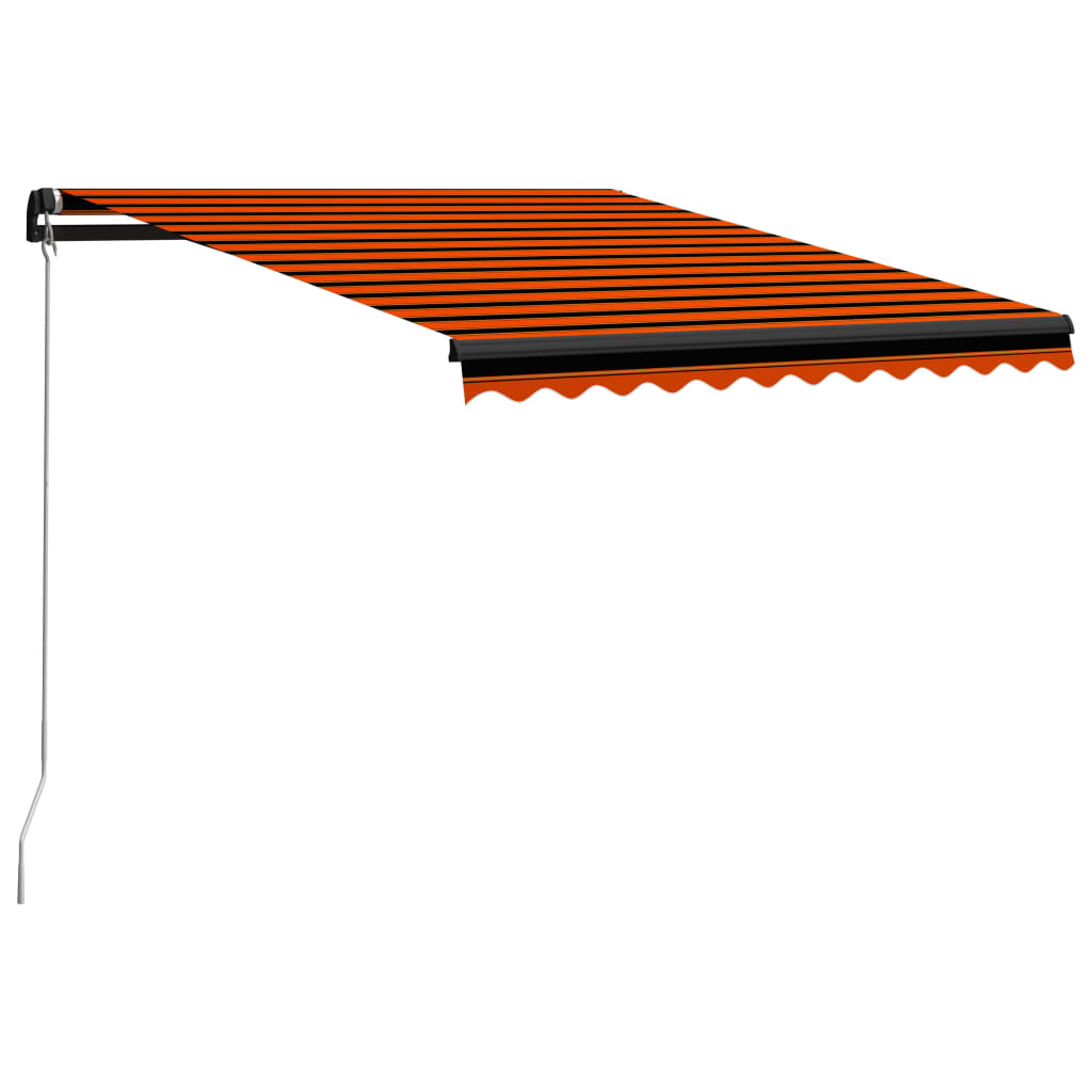 Manuell uttrekkbar markise 300x250 cm oransje og brun vidaXL