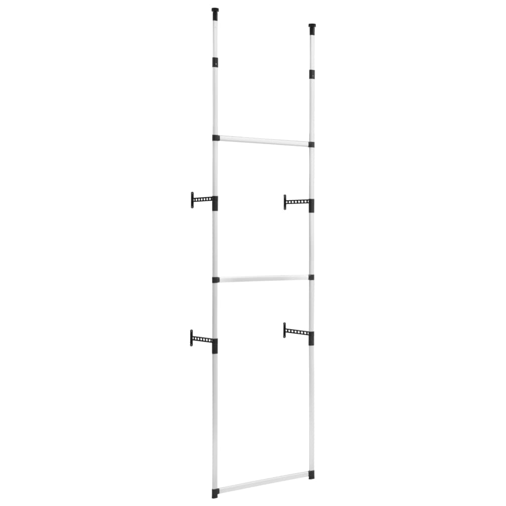Teleskopisk garderobesystem med stenger aluminium