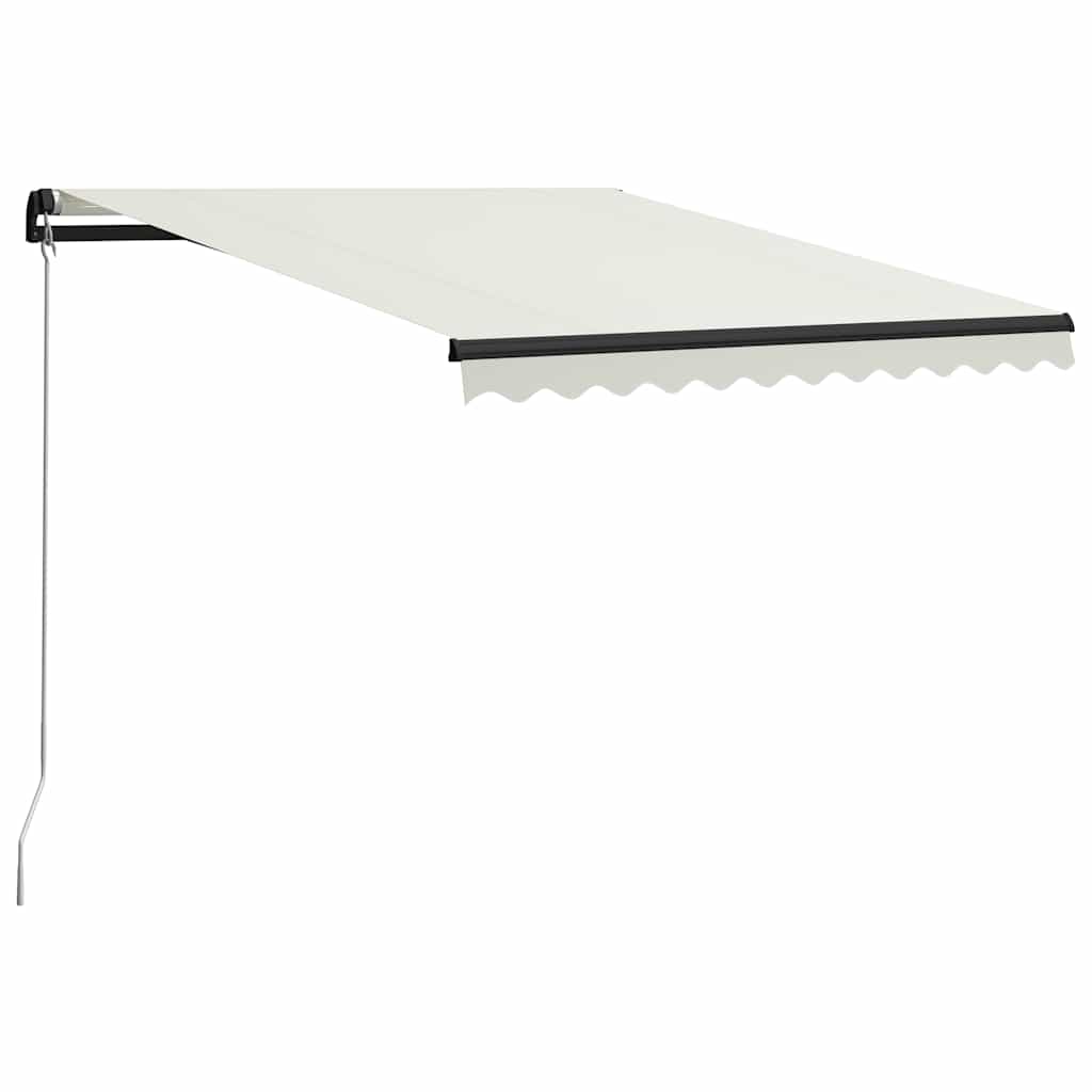 Manuell uttrekkbar markise med LED 300x250 cm kremhvit vidaXL