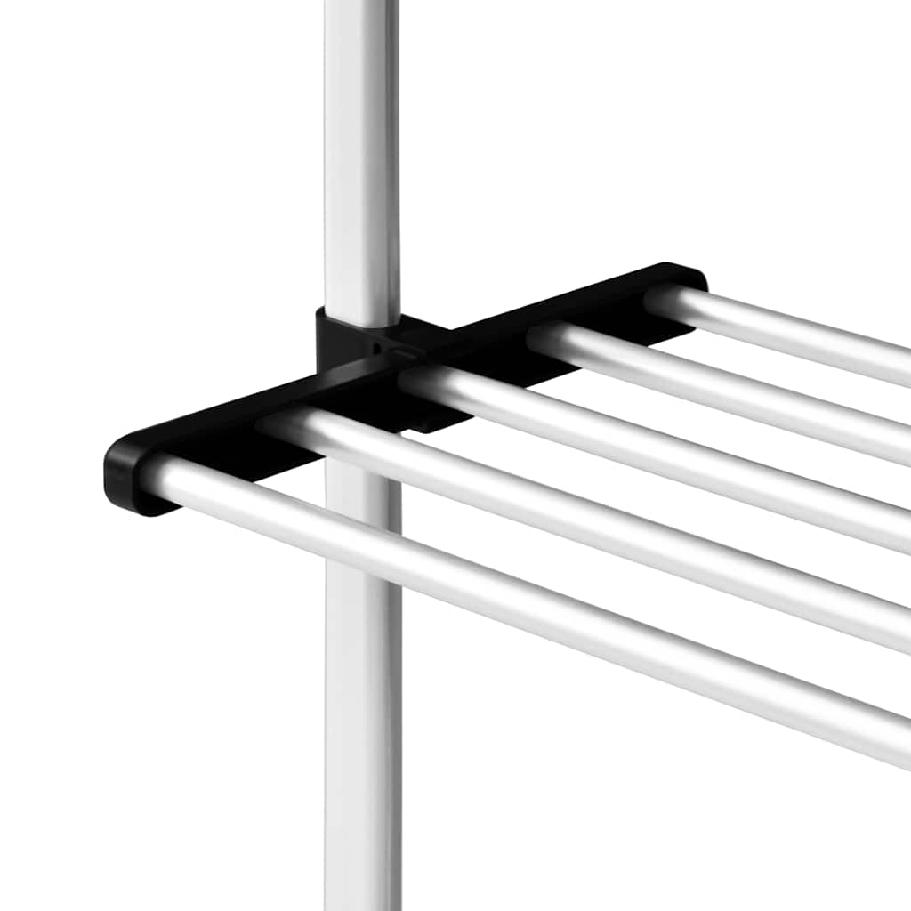 Teleskopisk garderobesystem med hyller aluminium