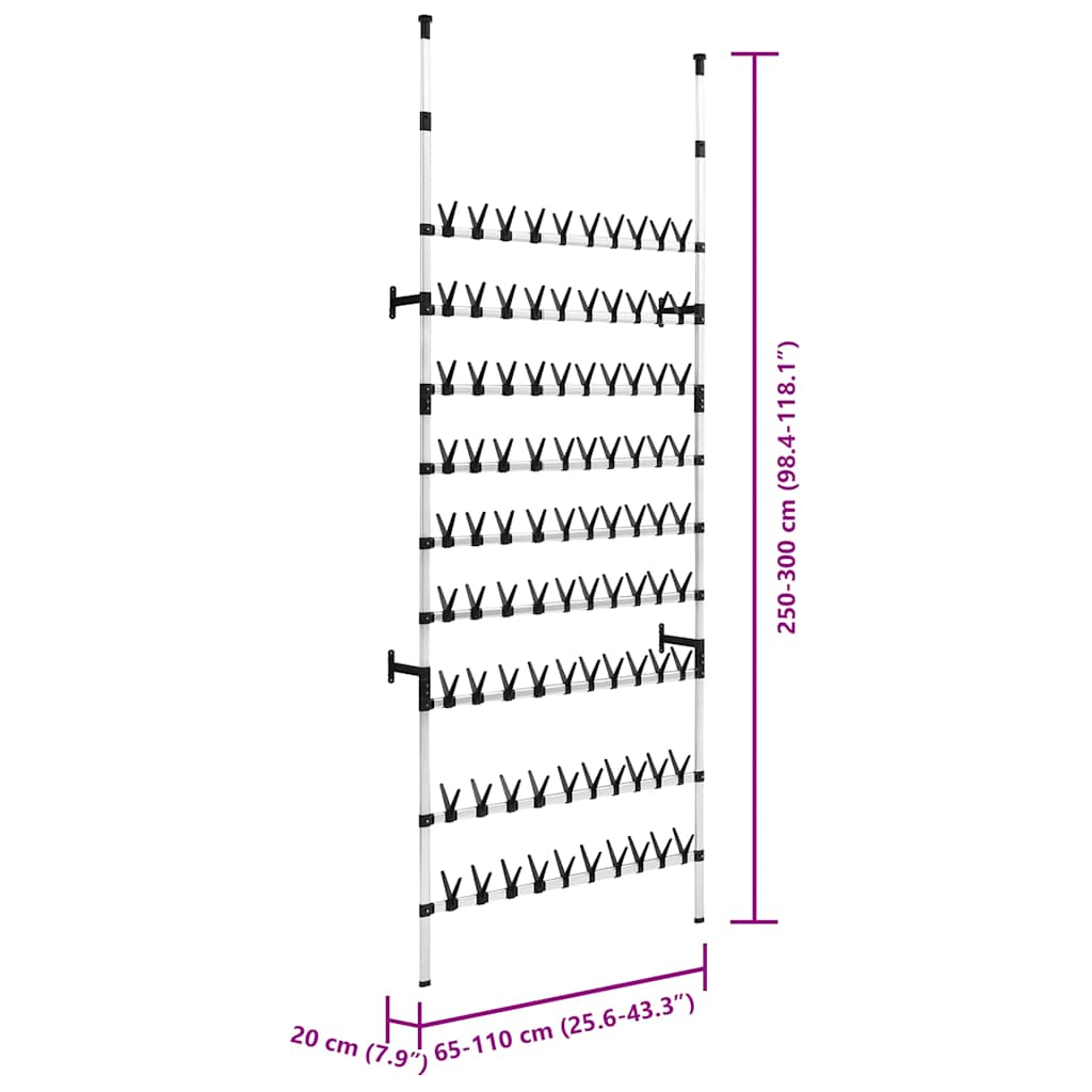 Teleskopisk skostativ med stenger aluminium