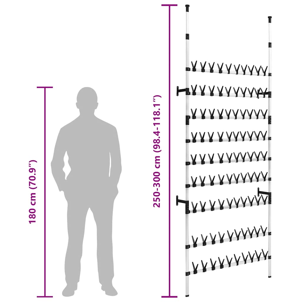 Teleskopisk skostativ med stenger aluminium